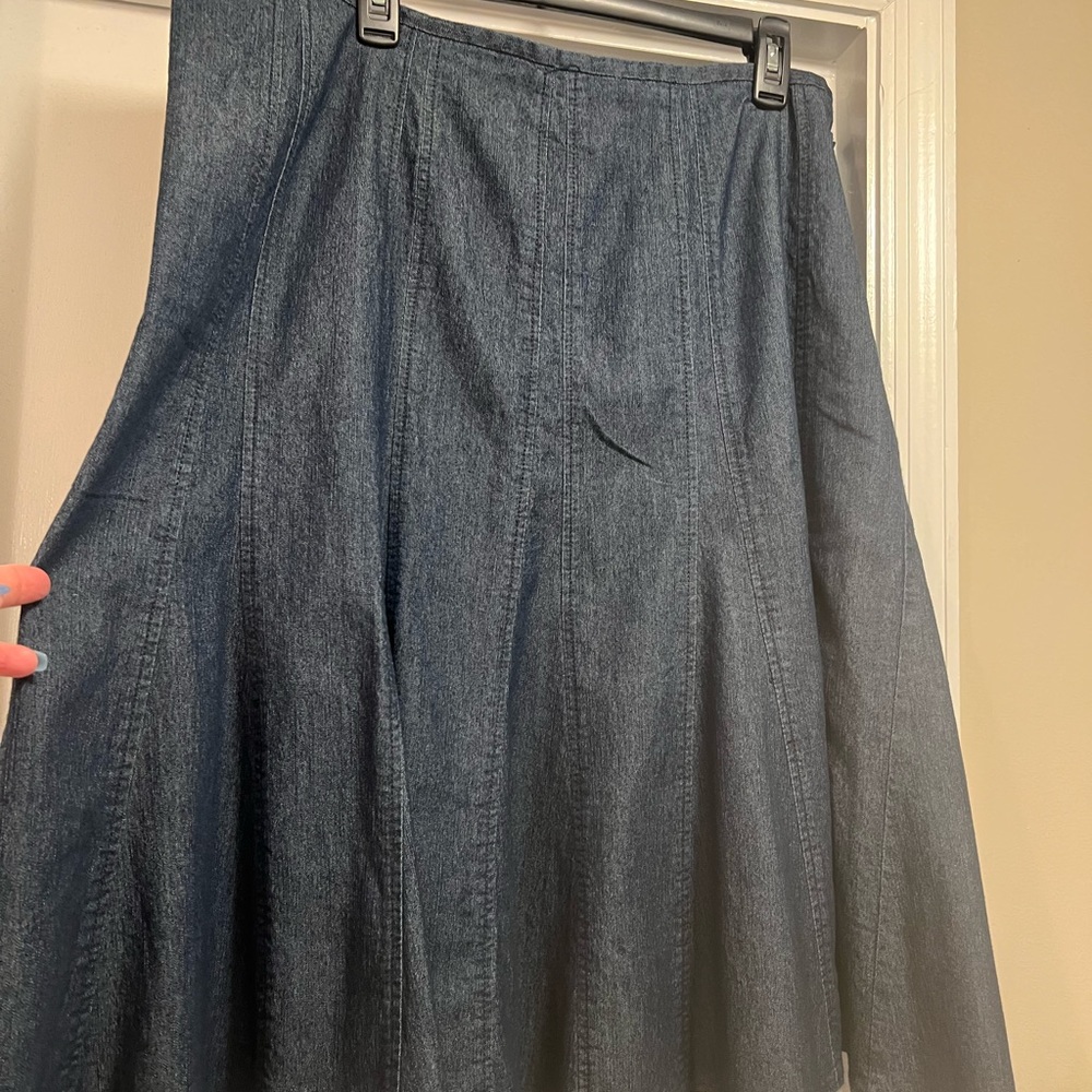 Denim A skirt, side zip